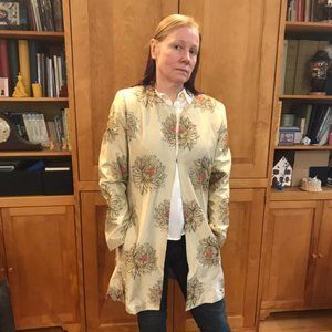 Dana Buchman silk floral taupe tunic